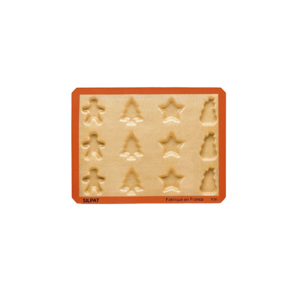 SILPAT 12 Christmas Cookies Silicone Cake Mold 40x30cm