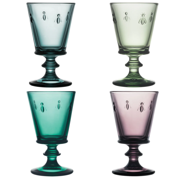 La Rochère Abeille 4 wine glasses set of 4 assorted colors