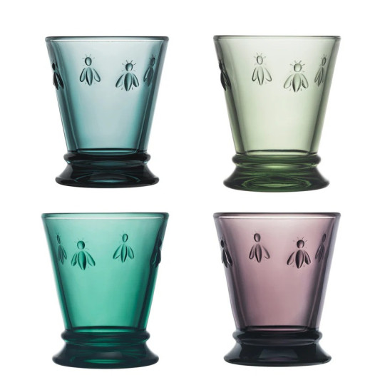 La Rochère Abeille 4 water glasses set of 4 assorted colors