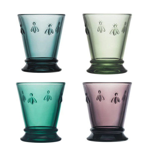 La Rochère Abeille 4 water glasses set of 4 assorted colors