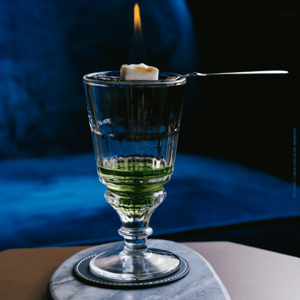 La Rochère Set of 2 absinthe glasses with tasting spoon