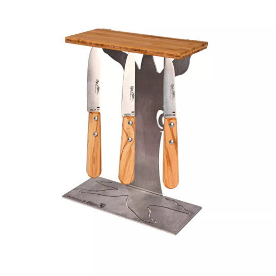 ROGER ORFEVRE Cut box magnetic knife holder with 3 knives