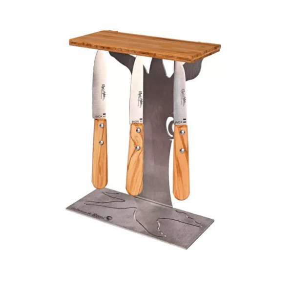 ROGER ORFEVRE Cut box magnetic knife holder with 3 knives