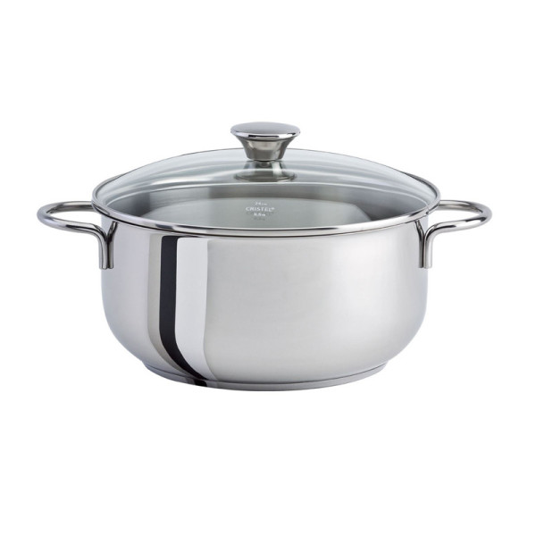 CRISTEL Master fixed domed lid in glass and stainless steel - 4 sizes