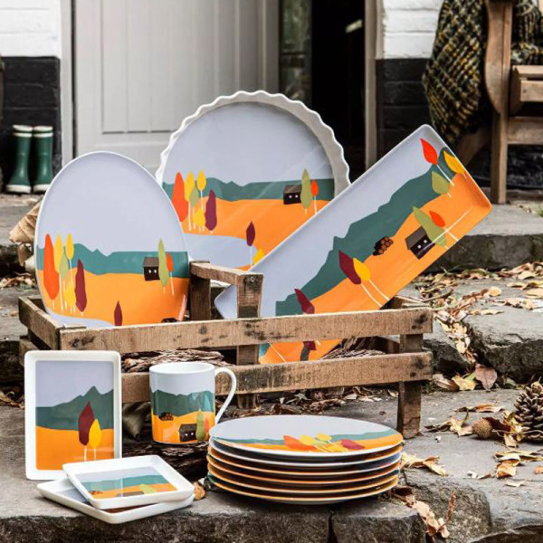 DEGRENNE Set of 6 Destination forêt 23cm dessert plates