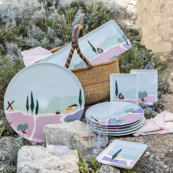 DEGRENNE Set of 6 Destination Sud 23cm dessert plates