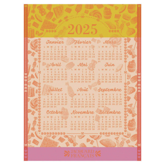 LE JACQUARD FRANCAIS Tea towel Calendar 2025 in cotton