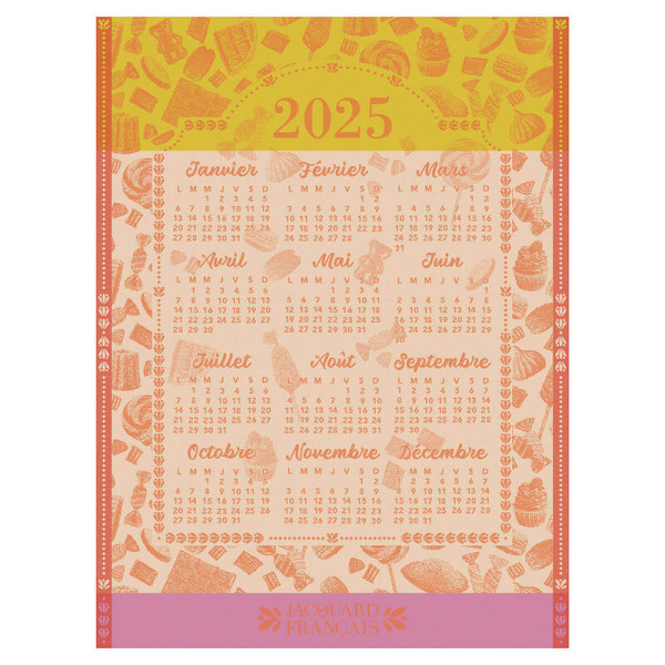LE JACQUARD FRANCAIS Tea towel Calendar 2025 in cotton