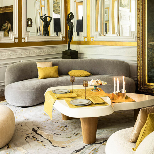 LE JACQUARD FRANCAIS Table runner Palais Vénitien cotton - 3 colors 2 sizes