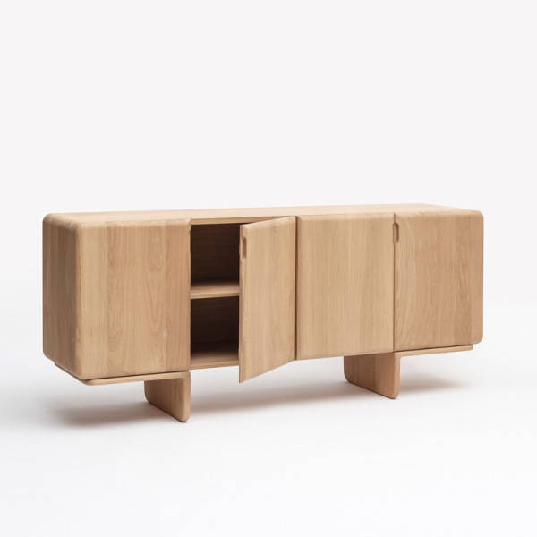 DRUGEOT MANUFACTURE 4-Door Sideboard, Solid Oak - 2 Finishes