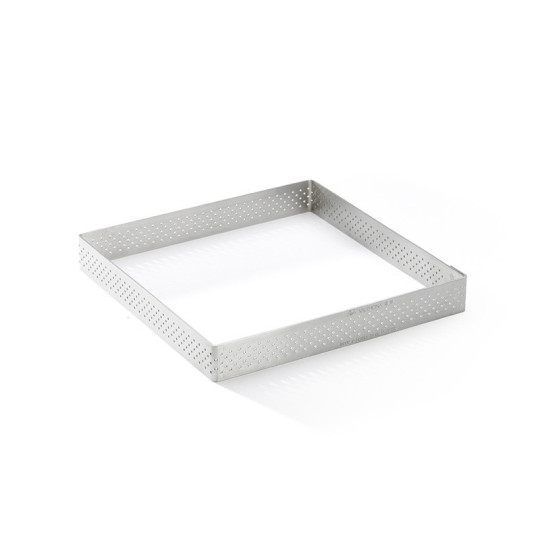 DE BUYER Valrhona Square Perforated Stainless Steel Tart Ring