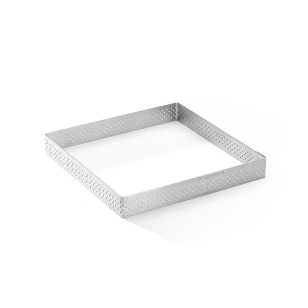 DE BUYER Valrhona Square Perforated Stainless Steel Tart Ring