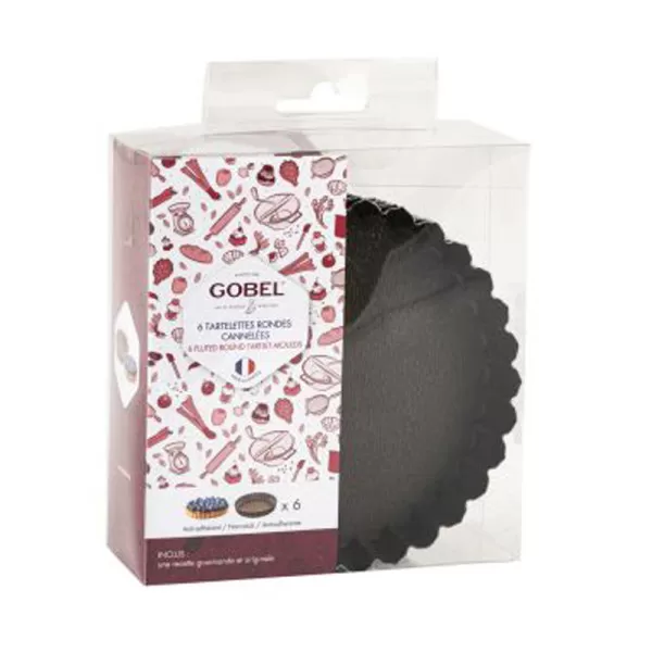 GOBEL Set of 6 12cm Round Fluted Tartlet Molds