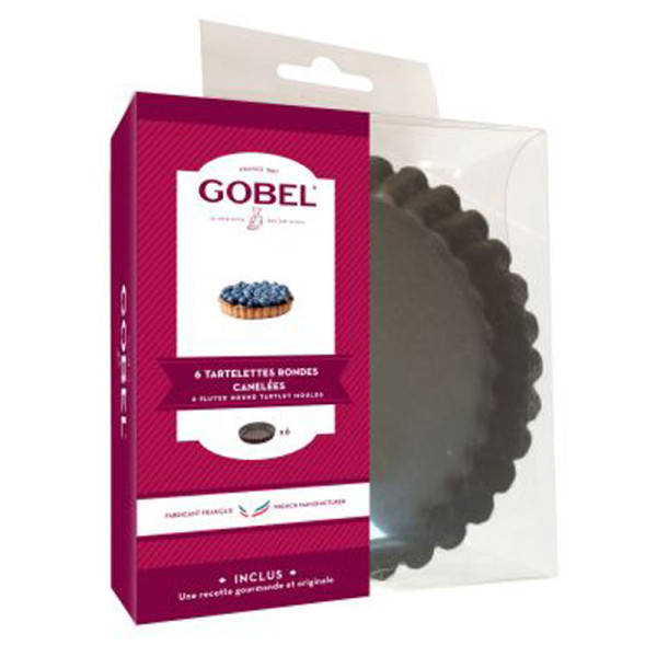 GOBEL Set of 6 12cm Round Fluted Tartlet Molds