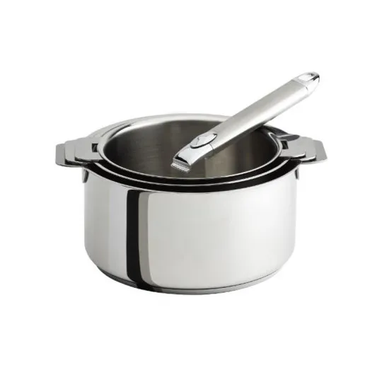 CRISTEL Mutine 3-Piece Saucepan Set + 1 Removable Zenith Handle