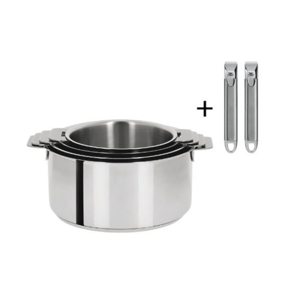 CRISTEL Mutine 4-Piece Saucepan Set + 2 Removable Handles Zenith