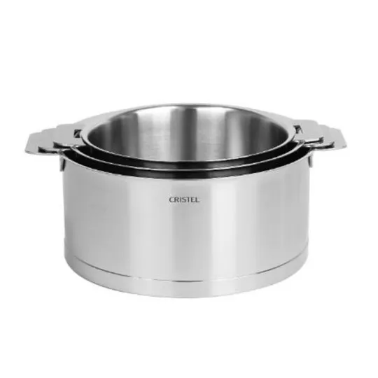CRISTEL Strate Removable 3-Piece Saucepan Set, 16, 18, and 20cm