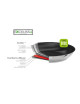 CRISTEL Mutine 35cm Oval Fixed Frying Pan with Exceliss Non-Stick Coating in Black
