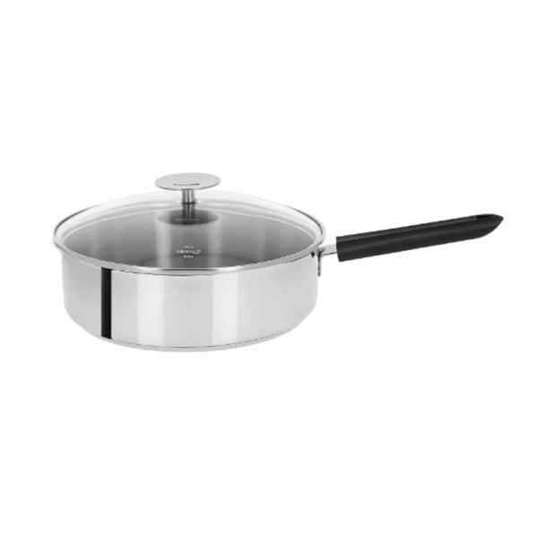 CRISTEL Mutine Fixed Stainless Steel Sauté Pan with Lid - 2 Sizes