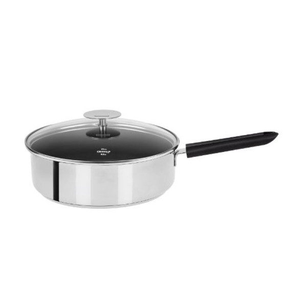 CRISTEL Mutine Fixed Non-Stick Stainless Steel Sauté Pan with Lid - 2 Sizes