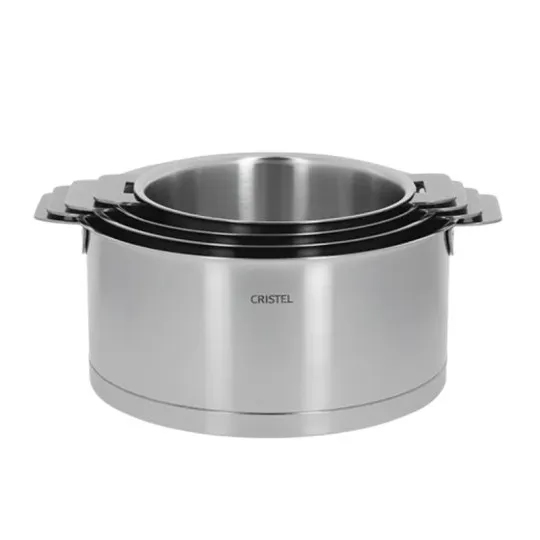 CRISTEL Strate Removable 4-Piece Saucepan Set, 14, 16, 18, and 20cm