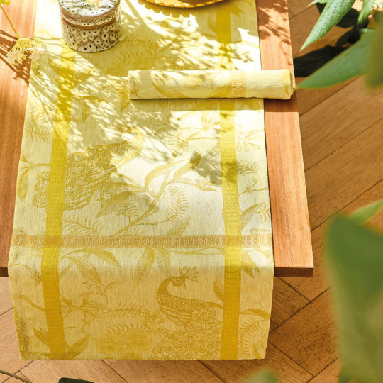 LE JACQUARD FRANCAIS A l'orangerie linen table runner - 3 colors 50x150cm
