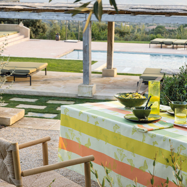 LE JACQUARD FRANCAIS Butterfly Ball Coated Tablecloth - 2 Colors 4 Sizes