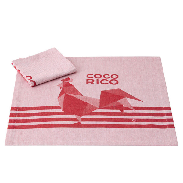 LE JACQUARD FRANCAIS Set of 2 Coco-Rico Elysée cotton napkins - 2 colors
