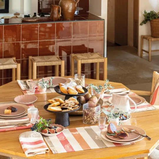 LE JACQUARD FRANCAIS 4 coated cotton placemats Bal des Papillons - 2 colors