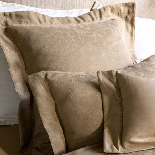 LE JACQUARD FRANCAIS 2 Sepia Arabesque Pillowcases Cotton - 2 Sizes