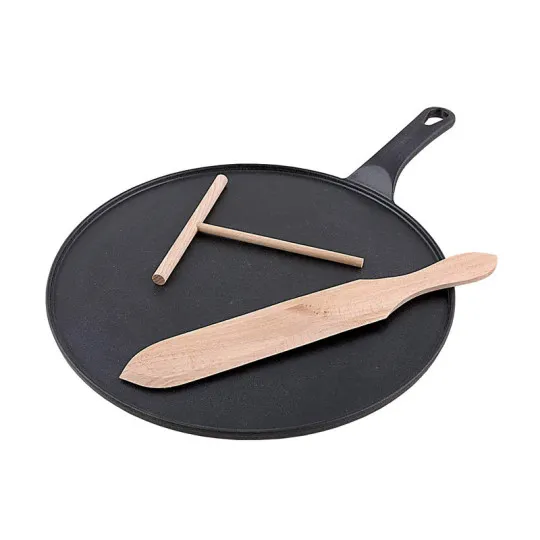 CHASSEUR Round Cast Iron Crepe Pan 30cm with Cast Iron Handle