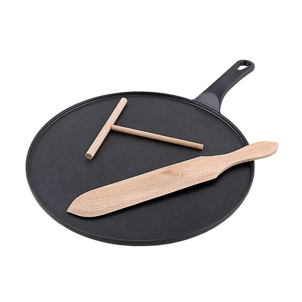 CHASSEUR Round Cast Iron Crepe Pan 30cm with Cast Iron Handle