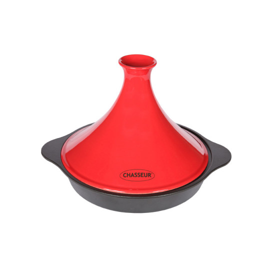 CHASSEUR Cast Iron Tagine, Red - 2 Sizes