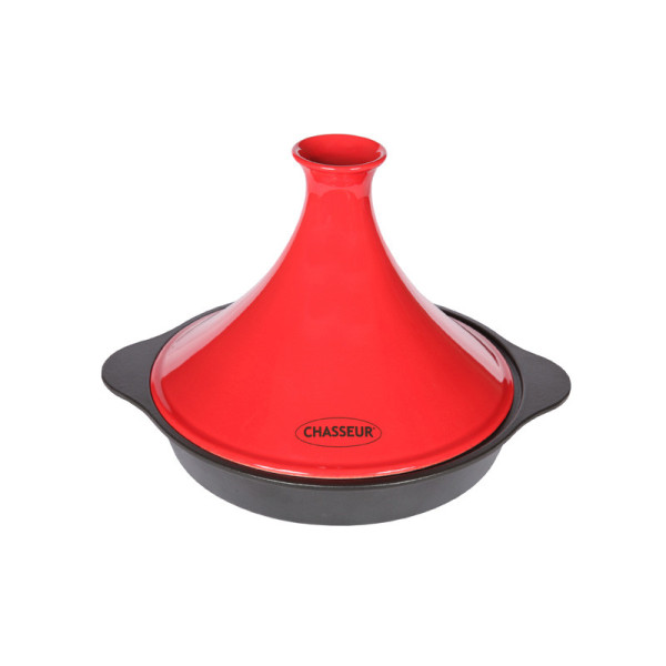 CHASSEUR Cast Iron Tagine, Red - 2 Sizes