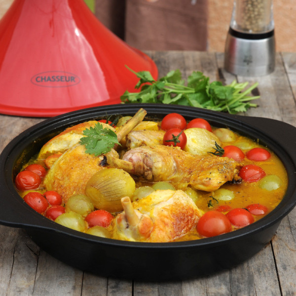 CHASSEUR Cast Iron Tagine, Red - 2 Sizes