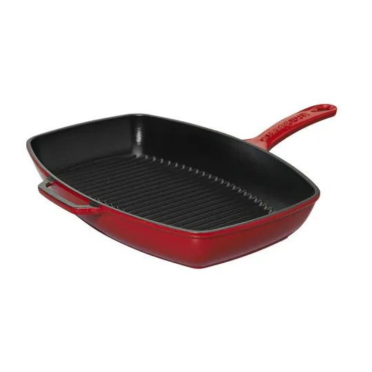 CHASSEUR Rectangular Cast Iron Grill Pan 28x24cm - 2 Colors