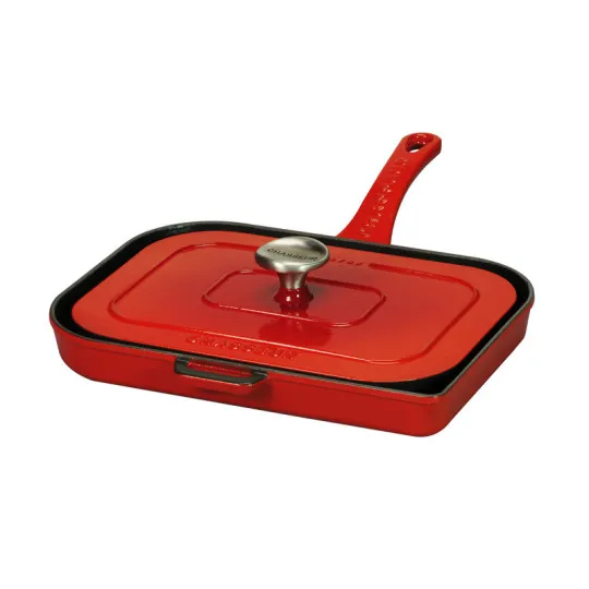 CHASSEUR Cast Iron Panini Grill 36x25cm Ruby