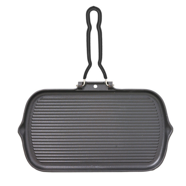 CHASSEUR Cast Iron Grill with Folding Handle, Matte Black - 2 Sizes