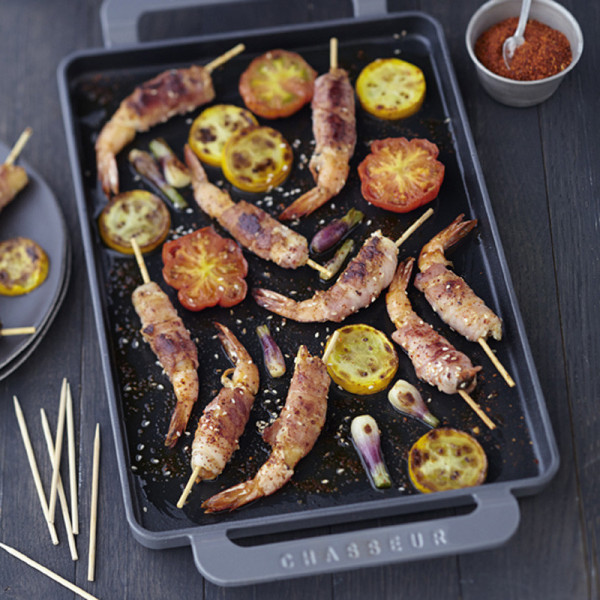 CHASSEUR Rectangular Cast Iron Griddle 34x23cm - 3 Colors