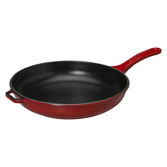 CHASSEUR Round Cast Iron Frying Pan with Cast Iron Handle - 2 Sizes, 2 Colors