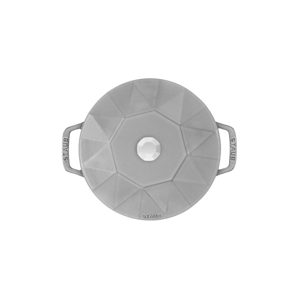 STAUB Diamond Cast Iron Cocotte, Graphite Grey, 22cm