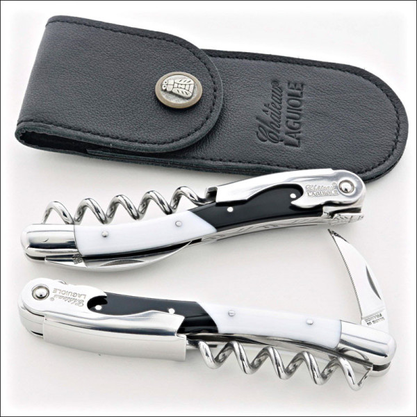 Chateau Laguiole Classic Collection Sommelier Knife, Black and White Plexi