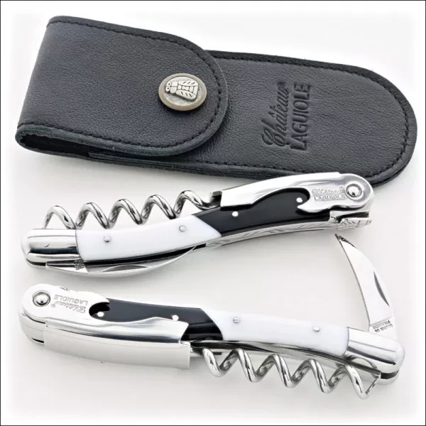 Chateau Laguiole Classic Collection Sommelier Knife, Black and White Plexi