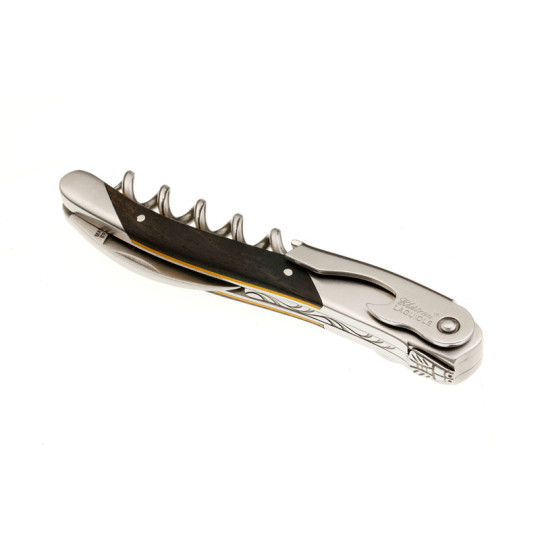 Chateau Laguiole Sommelier Knife, Edge Collection, Ebony Wood and Yellow Spacer