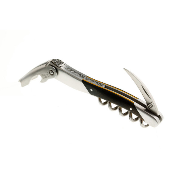 Chateau Laguiole Sommelier Knife, Edge Collection, Ebony Wood and Yellow Spacer