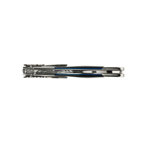 Chateau Laguiole Sommelier Knife, Edge Collection, Black Horn and Blue Spacer
