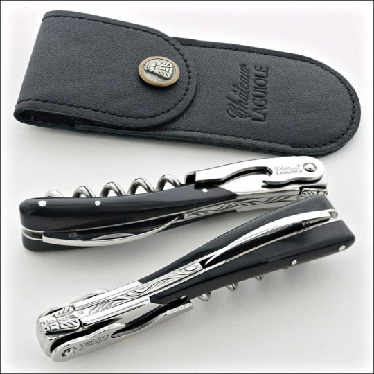 Chateau Laguiole Melchior Collection Black Horn Sommelier Knife