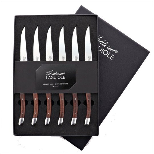 CHATEAU LAGUIOLE Set of 6 Table Knives, Signature Collection, Rosewood