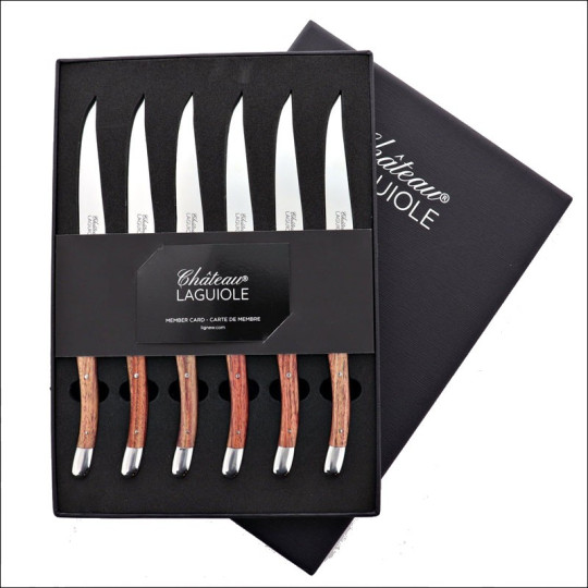 CHATEAU LAGUIOLE Set of 6 Table Knives, Signature Collection, Rosewood