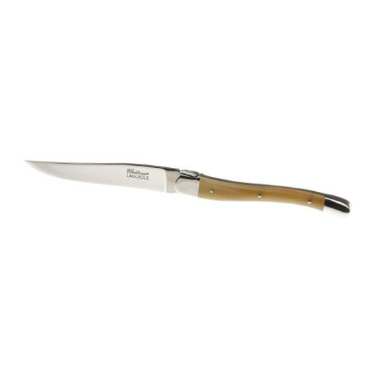 CHATEAU LAGUIOLE Set of 6 Table Knives, Signature Collection, Blonde Horn